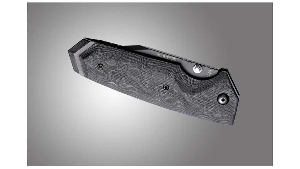Hogue EX-02 3.5in Tactical Folding Knife, Tanto Blade, G-Mascus Black Gray 34269