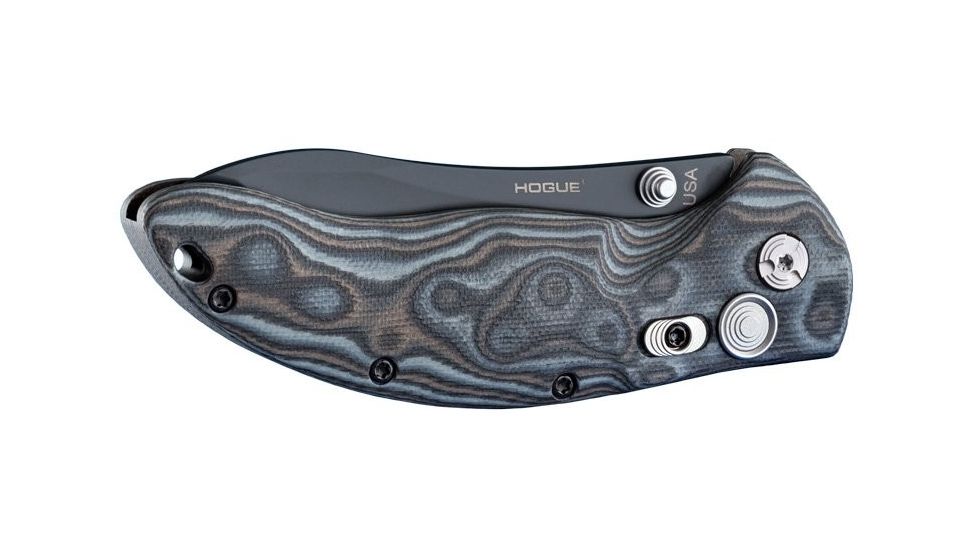 Hogue EX-04 4in Folder Upswept Blade Black Finish G-10 Frame - G-Mascus Black/Gray 34459