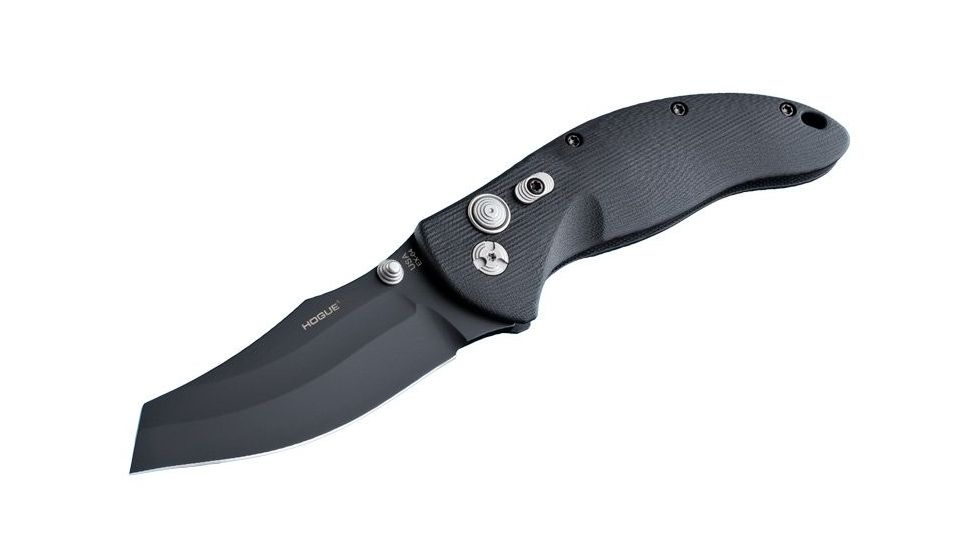 Hogue EX-04 4in Folder Wharncliffe Blade Black Finish G-10 Frame - Solid Black 34440