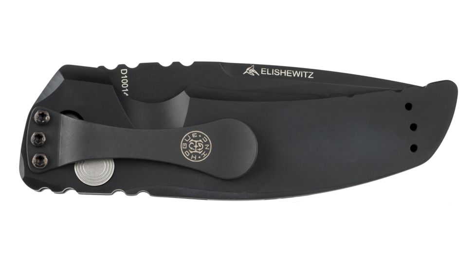 Hogue EX-A01 Automatic Tactical Folding Knife, 3.5in, 154CM Stainless Steel, Black Cerakote Drop Point Blade, Matte Black Aluminum Handle, 34130