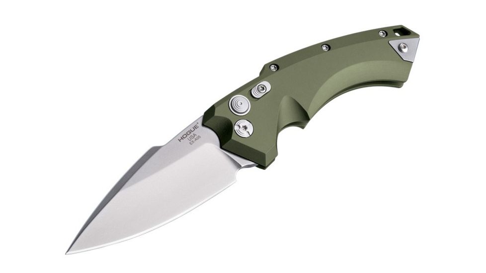 Hogue Ex-a05 3.5inch Folder Cpm154 Spear Point Blade Tumbled Finish - Od Green Aluminum Frame - 34531