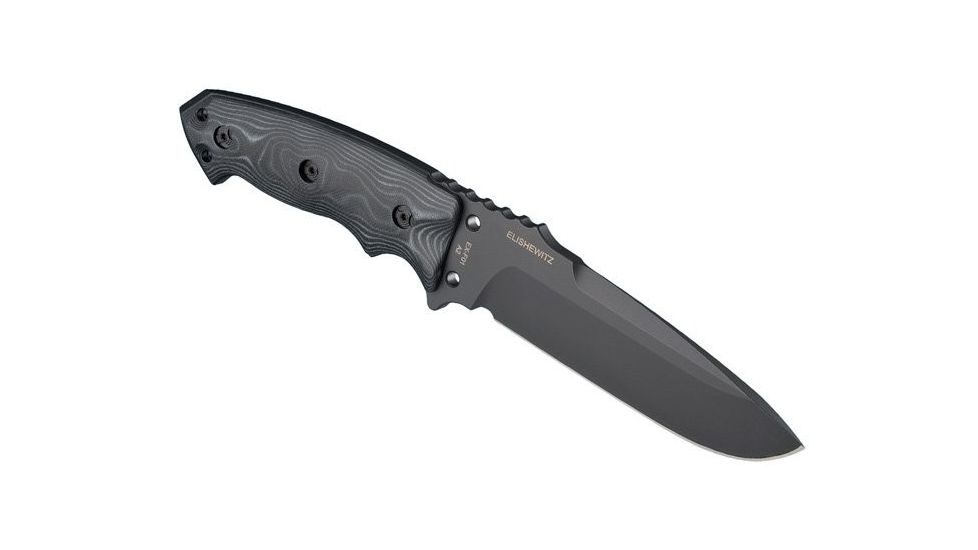 Hogue EX-F01 Fixed Blade Knife w/ 5.5in Drop Point Blade &amp; G-10 G-Mascus Black Handle