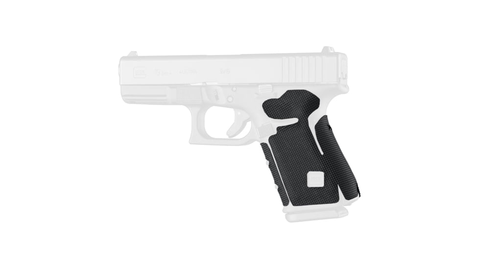 Hogue Glock 19, 19MOS, 23, 32, Wrapter Rubber Adhesive Grip, Block Texture, Small Frame Compact Generation 4 Small Backstrap, Black, 17248
