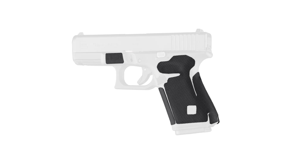 Hogue Glock 19, 19MOS, 44, Wrapter Rubber Adhesive Grip, Block Texture, Small Frame Compact Generation 5 Small Backstrap, Black, 17278