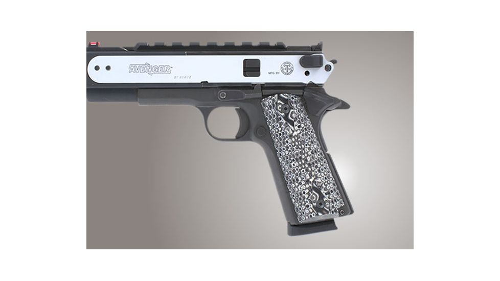 Hogue Govt. G-10 3/16 Thin Piranha Grip G-Mascus Black/Gray 01437-BLKGRY