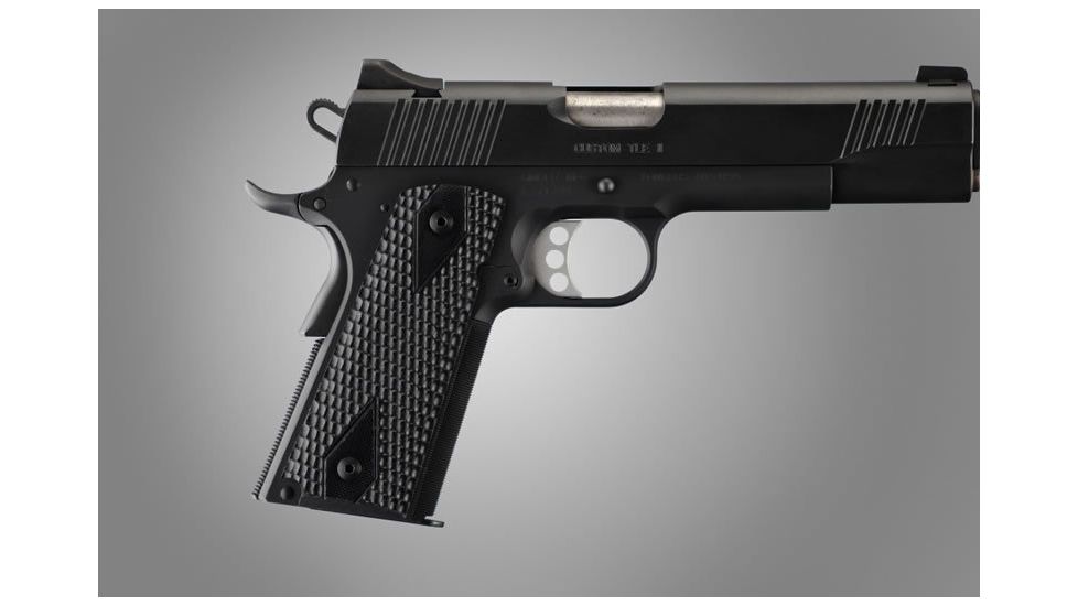 Hogue Govt. G-10 3/16 Thin Piranha Grip Solid Black 01439