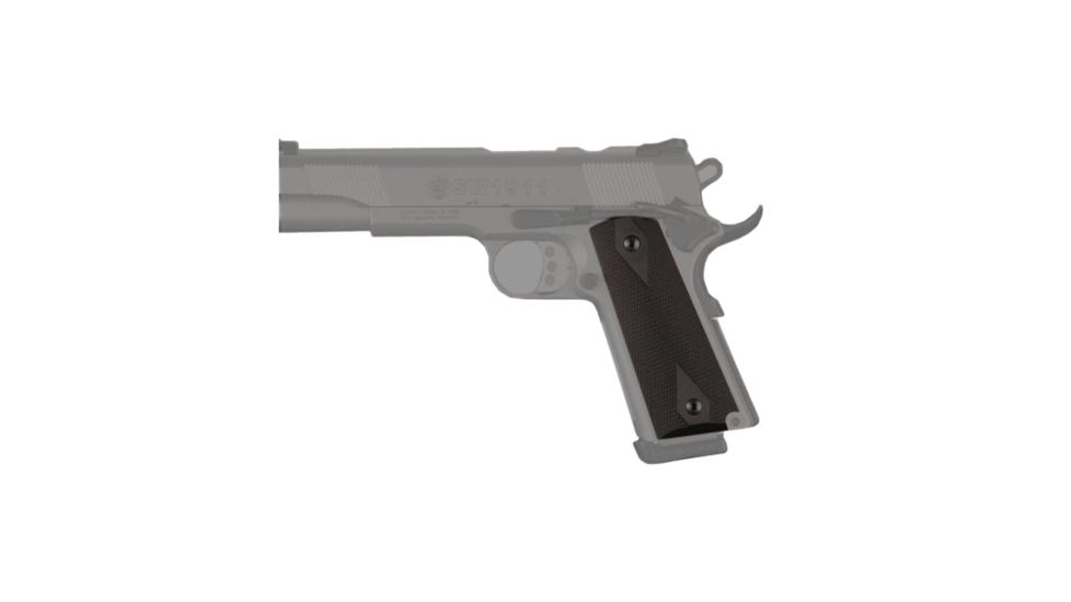 Hogue Govt. Model Checkered Aluminum - Matte Black Anodized 45170