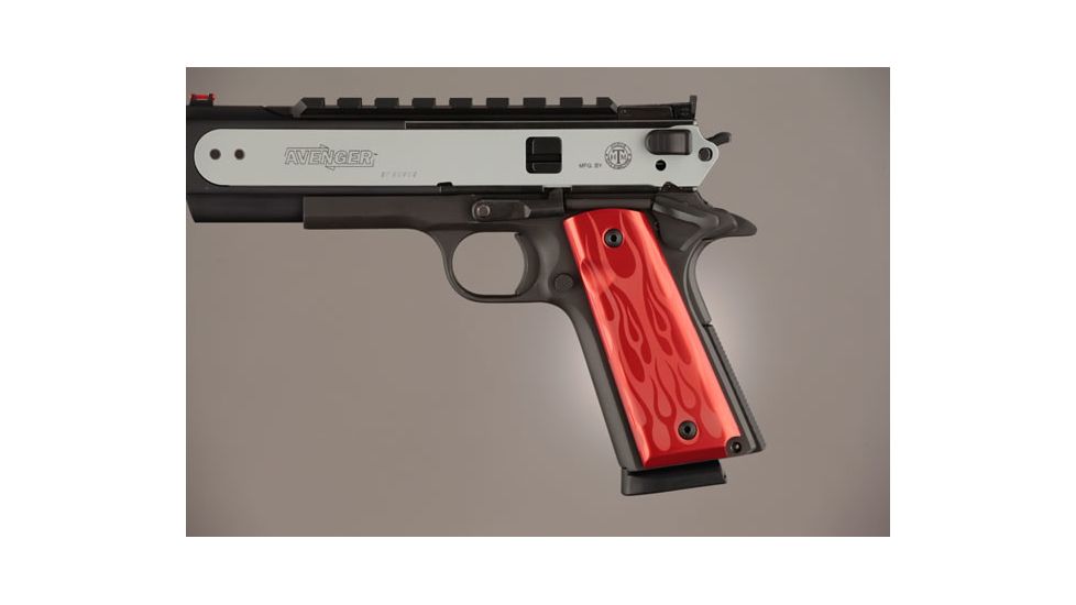 Hogue Govt Model Flames Aluminum Red Anodized 45132