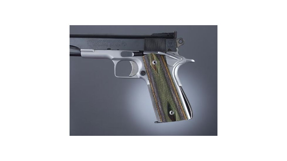 Hogue Govt. Model Lamo Camo S&amp;A Mag.-Well Checkered 45471