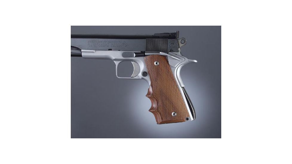 Hogue Govt. Model Pau Ferro With Finger Grooves Checkered 45301