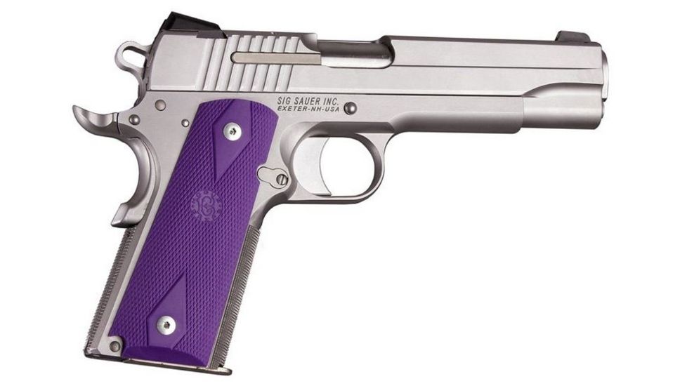 HOGUE Govt. Model Rubber Grip Panels Checkered W/Diamonds Purple, Purple 45016