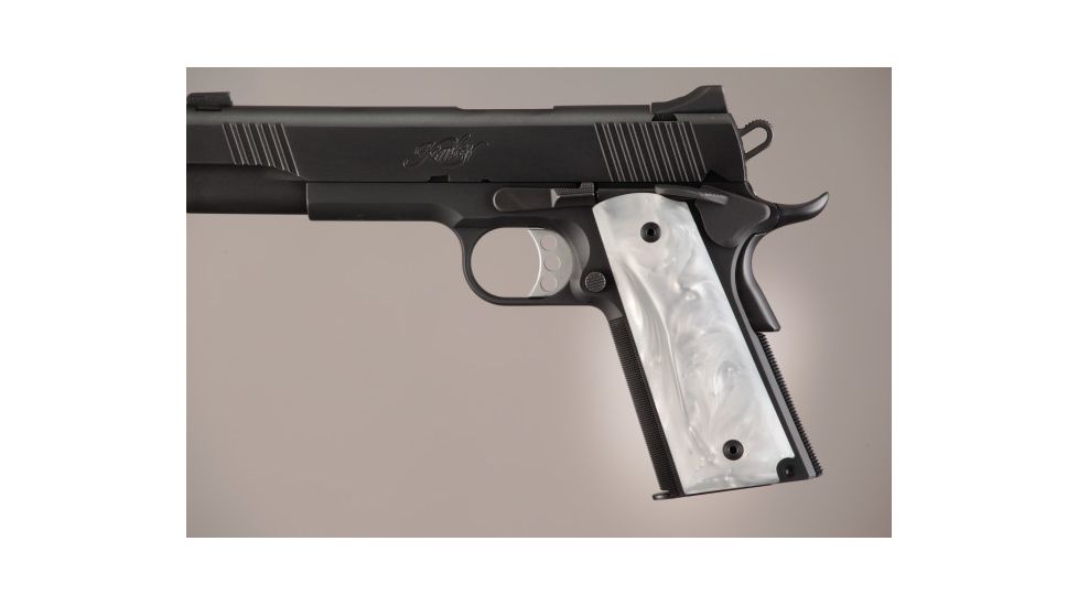 Hogue Govt. White Pearlized-Polymer Ambidextrous Safety Cut 45318