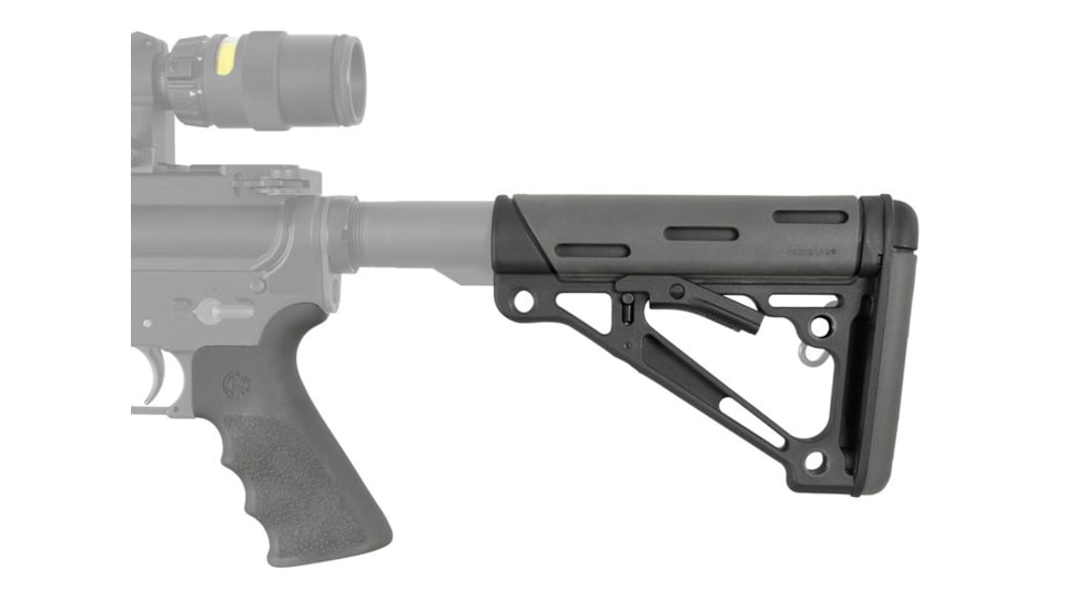 Hogue Grooved Beavertail Grip &amp; Collapsible Buttstock Kit, AR-15/M16, Mil-Spec Buffer Tube, Slate Grey, Universal, 15556