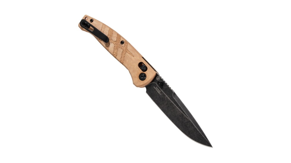 Hogue Mysto 3.4in ABLE Lock Folding Knife, CPM MagnaCut Stainless Steel, Drop Point Blade, Richlite Maple Valley/HH Slash Logo Handle, 24419