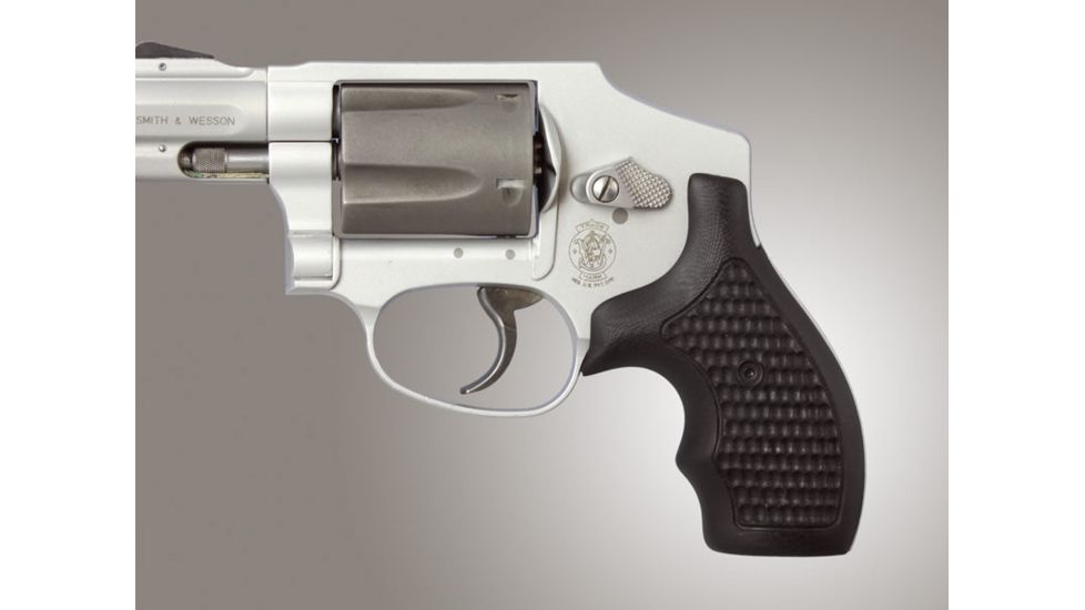 Hogue J Frame Round Butt Bantam Piranha Grip G-10, Solid Black 61139