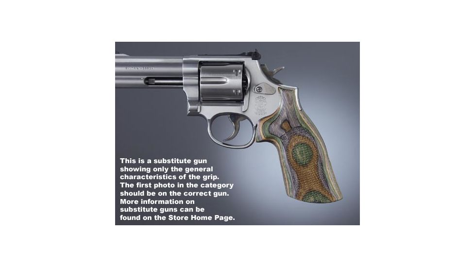 Hogue Taurus Med. &amp; Lg. Rd. Butt LamoCamo No Finger Grooves, Checkered 65411