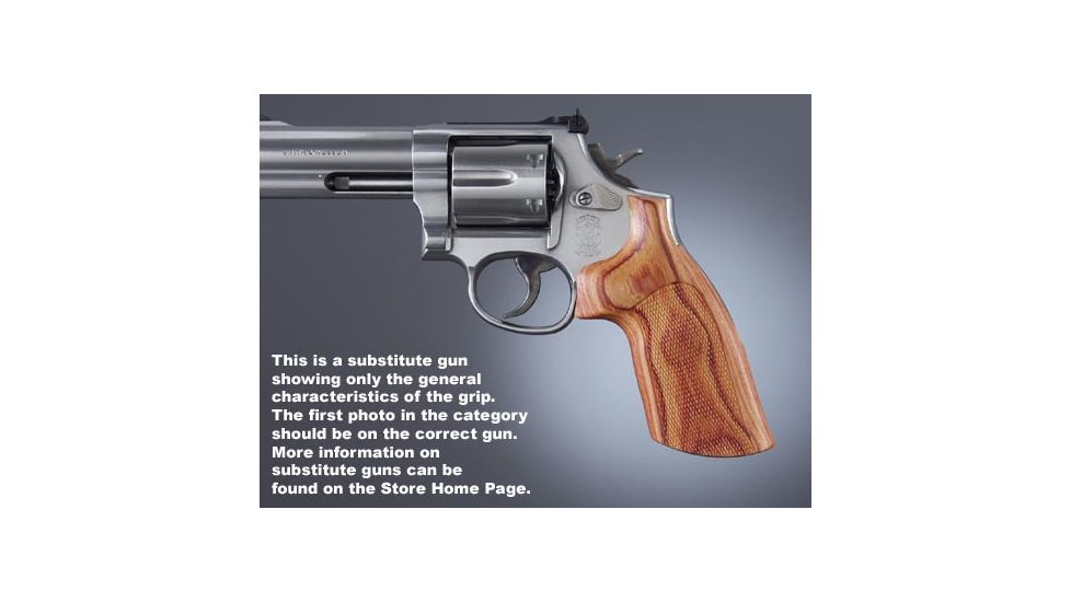 Hogue Taurus Med. &amp; Lg. Sq.Butt Tulipwood No Finger Grooves, Checkered 66711