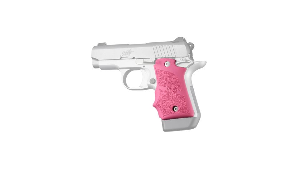 Hogue Kimber Micro 9 Ambidextrous Safety Rubber Grip with Finger Grooves, Pink, 39087