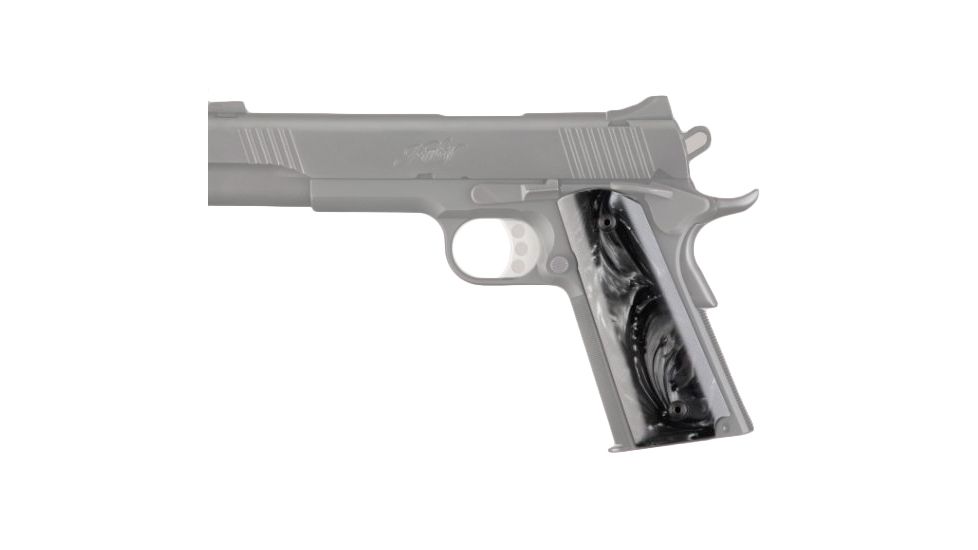 Hogue Officers Black Pearlized-Polymer, Safety Cut, Ambidextrous 43418