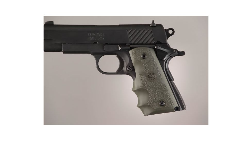 Hogue Officers Model Rubber Grip with Finger Grooves OD Green 43001