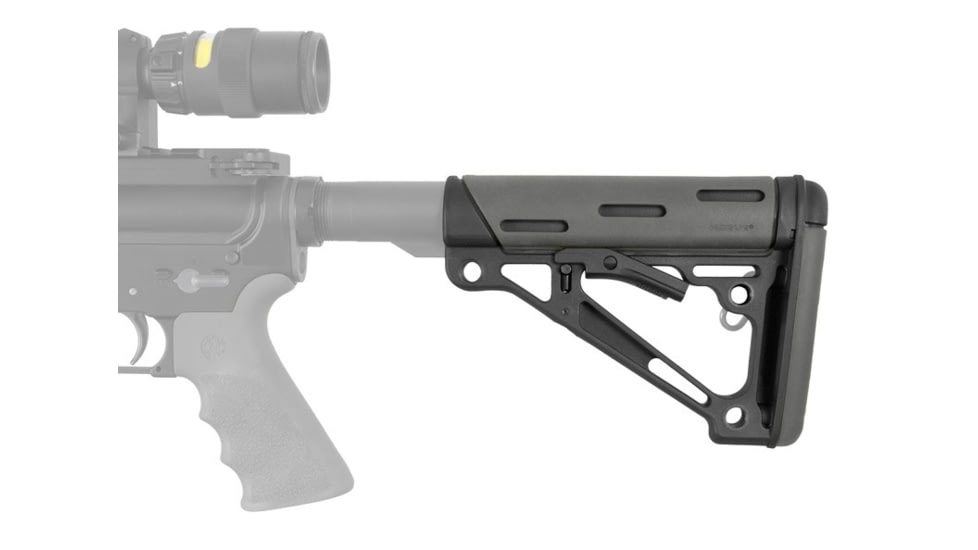 Hogue OverMolded Collapsible Buttstock, AR-15/ M16, Commercial Buffer Tube, Slate Grey, Universal, 15550