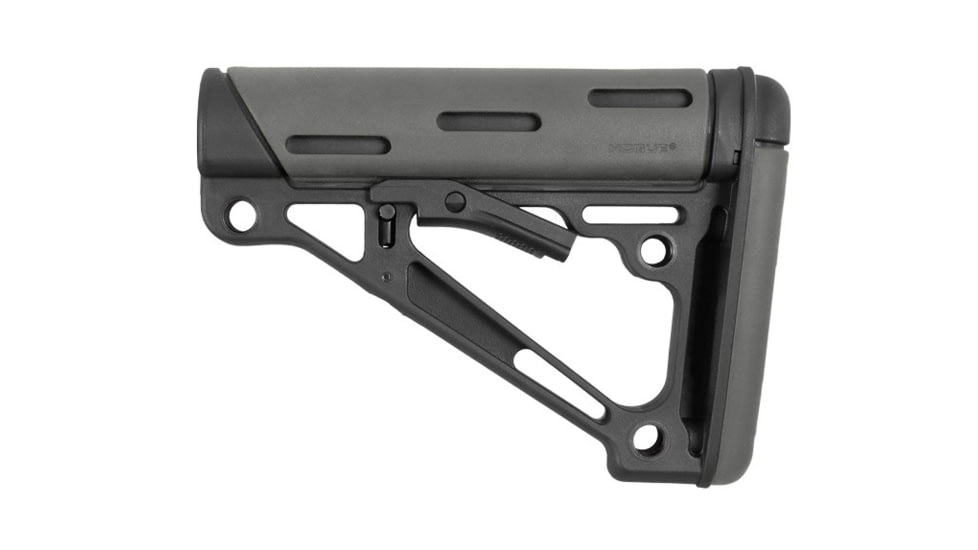 Hogue OverMolded Collapsible Buttstock, AR-15/ M16, Commercial Buffer Tube, Slate Grey, Universal, 15550