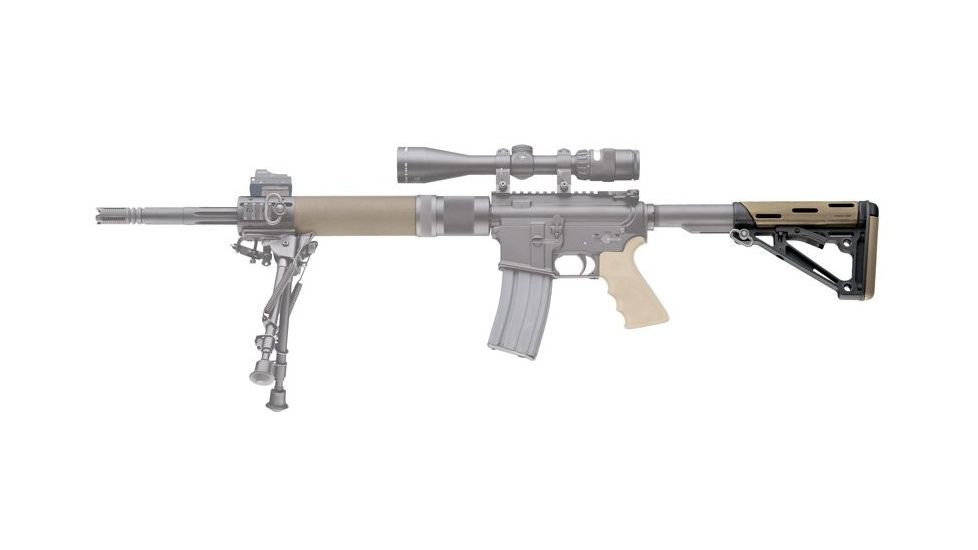 Hogue Overmolded Collapsible Buttstock Commercial, Tan, 15350