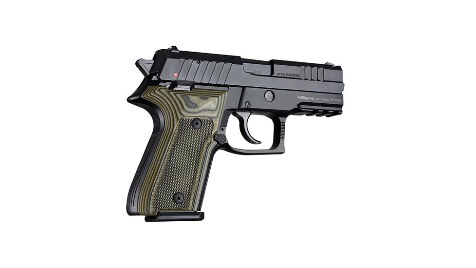 Hogue Rex Zero 1 Compact Grip, Checkered, G10 G-Mascus, Green Lava, 93158