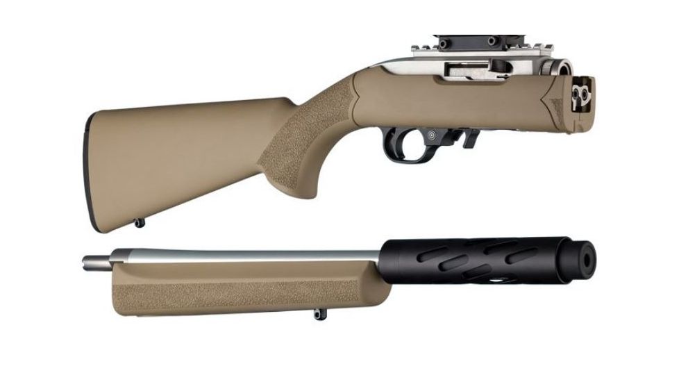 Hogue Ruger 10/22 Takedown Rubber OverMold Stock w/ STD Barrel Channel Flat Dark Earth, 21340