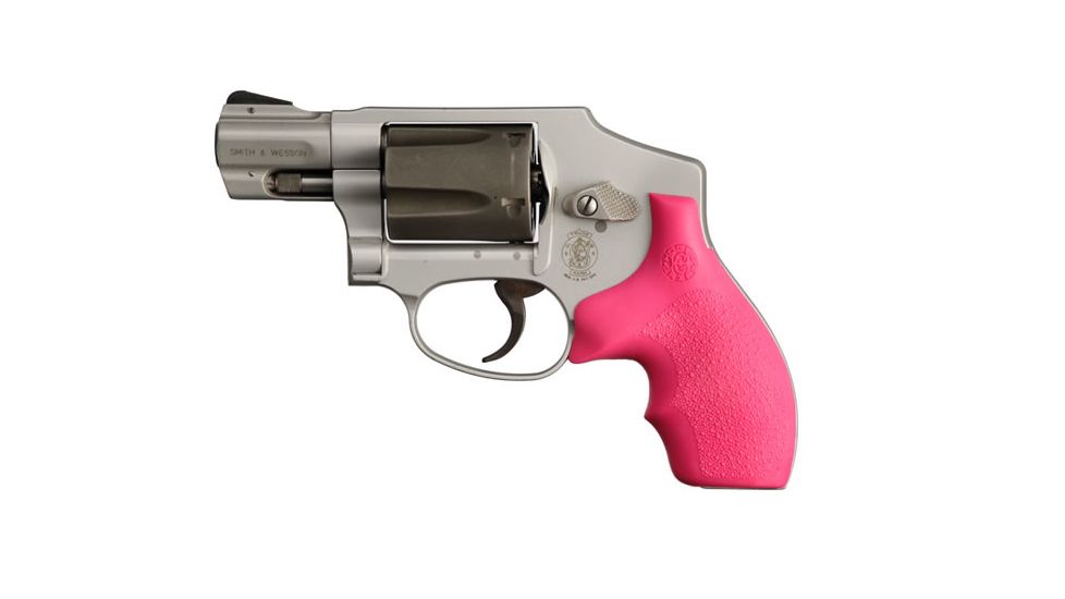Hogue S&amp;W J Frame Round Butt Rubber Bantam Style grip Pink 61007