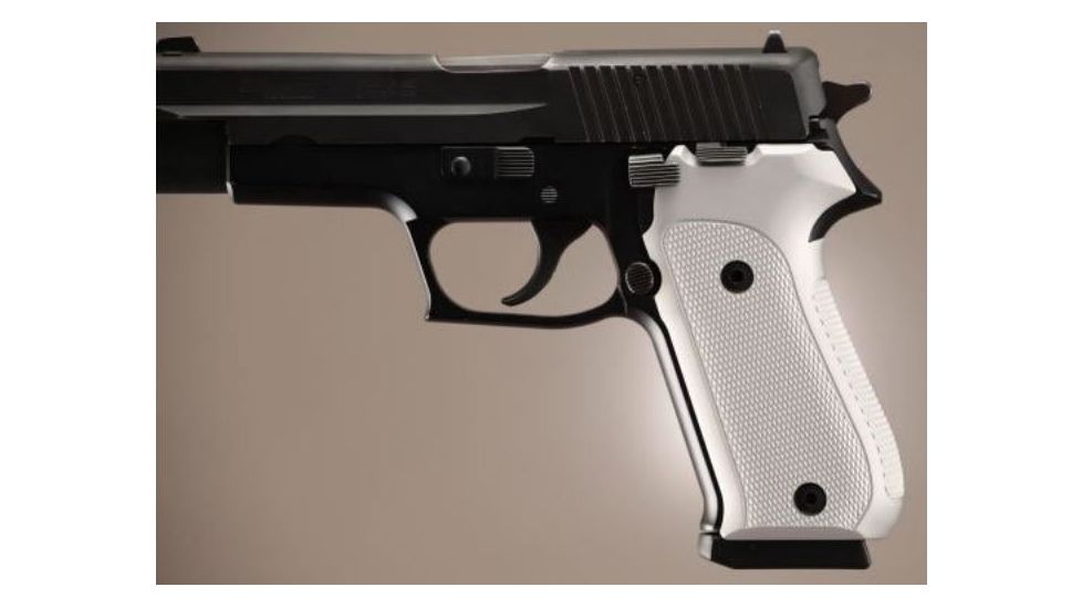 Hogue SIG Sauer P220 American Checkered Aluminum - Brushed Gloss Clear Anodized 20175