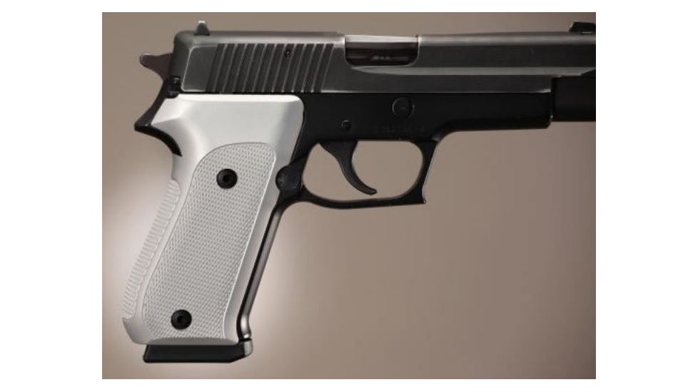 Hogue SIG Sauer P220 American Checkered Aluminum - Brushed Gloss Clear Anodized 20175