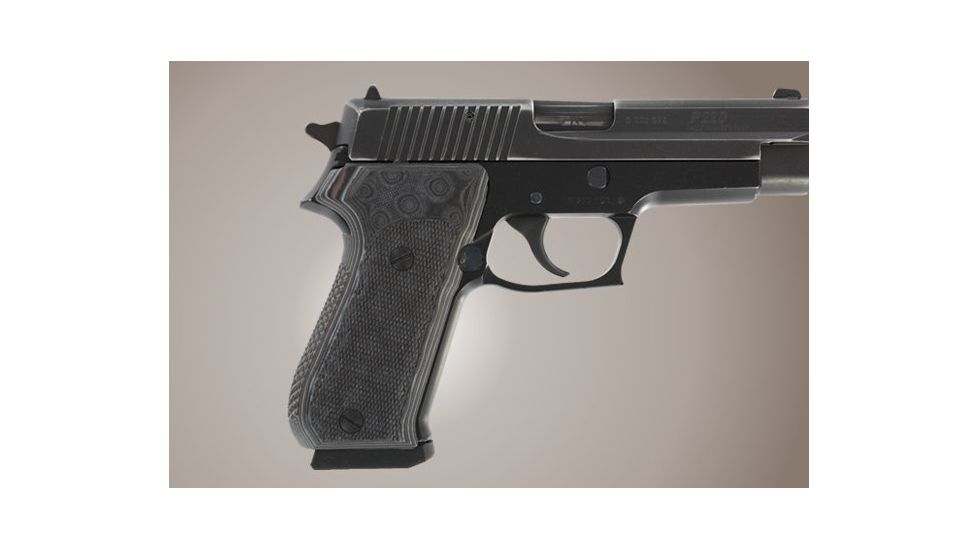 Hogue SIG Sauer P220 American Checkered G-10 - G-Mascus Black/Gray 20177-BLKGRY
