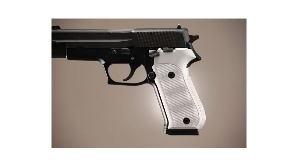 Hogue SIG Sauer P220 American Checkered Aluminum - Brushed Gloss Clear Anodized 20175