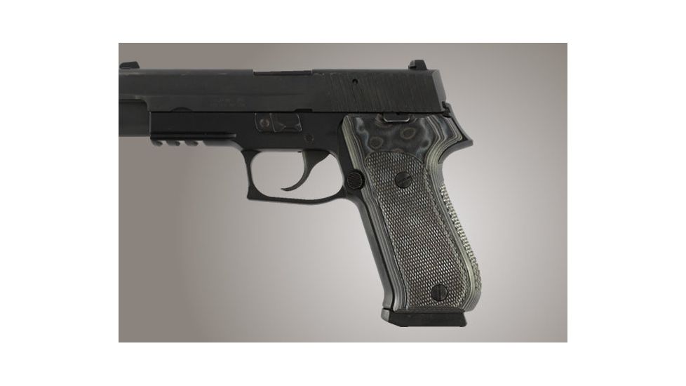 Hogue SIG Sauer P220 DAK American Checkered G-10 - G-Mascus Black/Gray 20157-BLKGRY