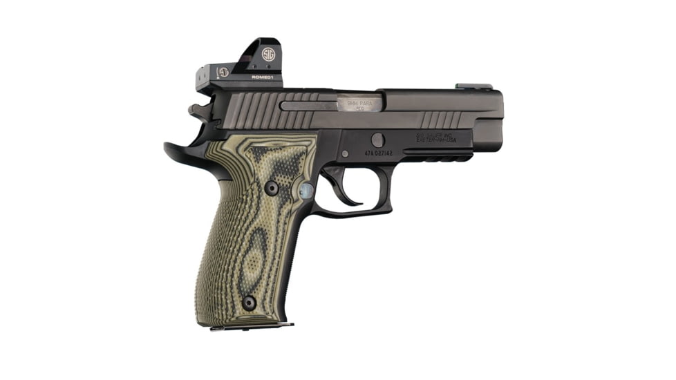 Hogue SIG Sauer P226 Contour Classic Grip, Inverse Checkered, G10 Gmascus, Green Lava, 20158