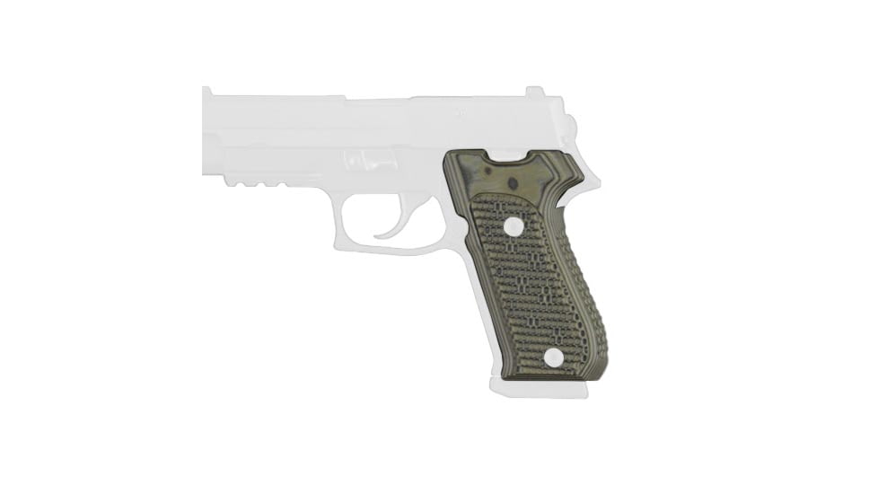 Hogue SIG Sauer P226 Contour Classic Grip, Piranha, G10 Gmascus, Green Lava, 20128