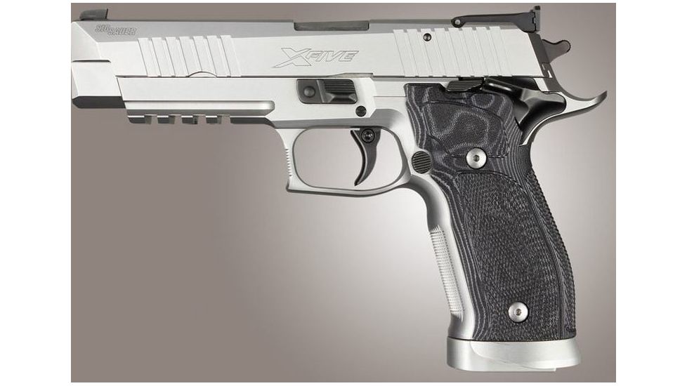 HOGUE SIG Sauer P226 SAO X5 X6 Checkered G10, G-Mascus Black, Black 33779