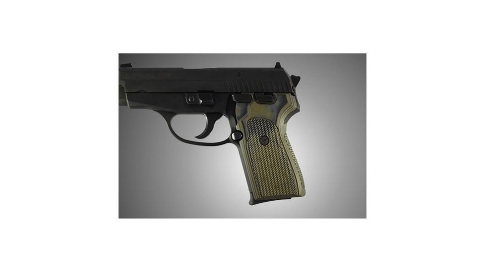 Hogue SIG Sauer P239 Checkered G-10 - OD Green Camo 31178