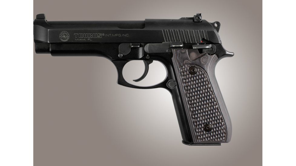 Hogue Taurus PT-99 PT-92 PT-100 PT-101 With Decocker Piranha Grip G-10 - G-Mascus Black/Gray 99137-BLKGRY