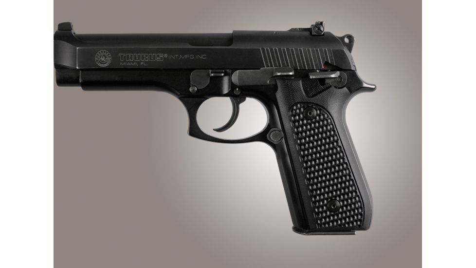 Hogue Taurus PT-99 PT-92 PT-100 PT-101 With Decocker Piranha Grip G-10 - Solid Black 99139