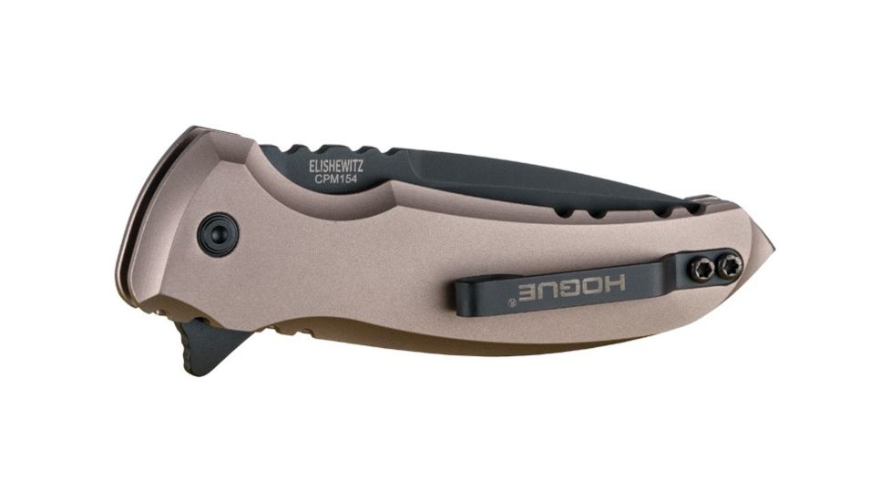 Hogue X1-Microflip Folding Knife, 2.75in Drop Point Blade, Black Finish Alum Frame, Matte Flat Dark Earth 24177