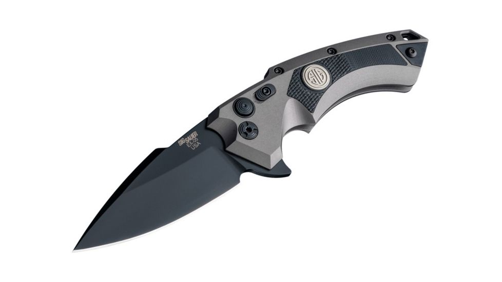 Hogue X5 3.5in Sig Tactical Folder CPM154 Spear Point Blade, Black Finish, Aluminum Frame/G10 Insert, Grey/Black 36572