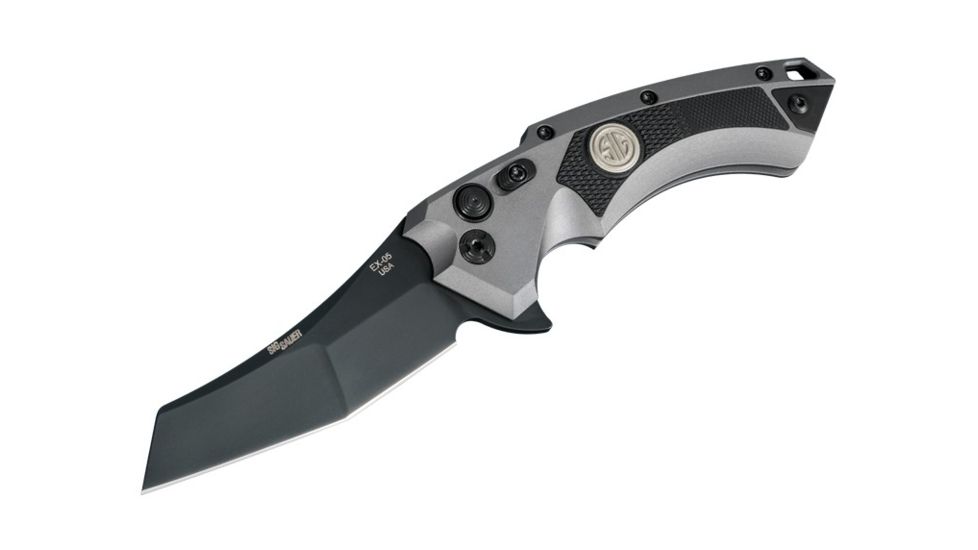 Hogue X5 3.5in Sig Tactical Folder CPM154 Wharncliffe Blade, Black Finish, Aluminum Frame/G10 Insert, Grey/Black 36562