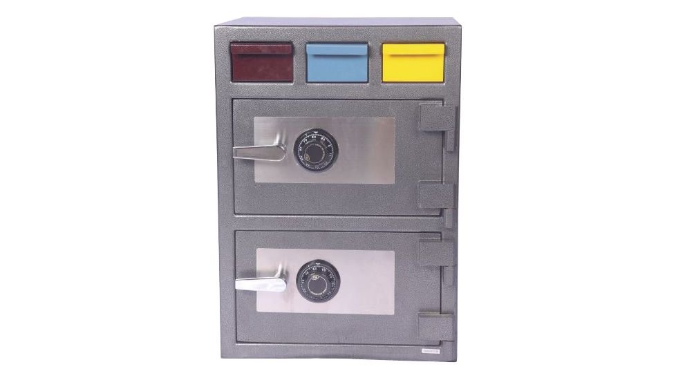 Hollon Safe Hollon 3D-2820MM-CC Triple Drop Depository Safe, Gray, Medium 3D-2820MM-CC