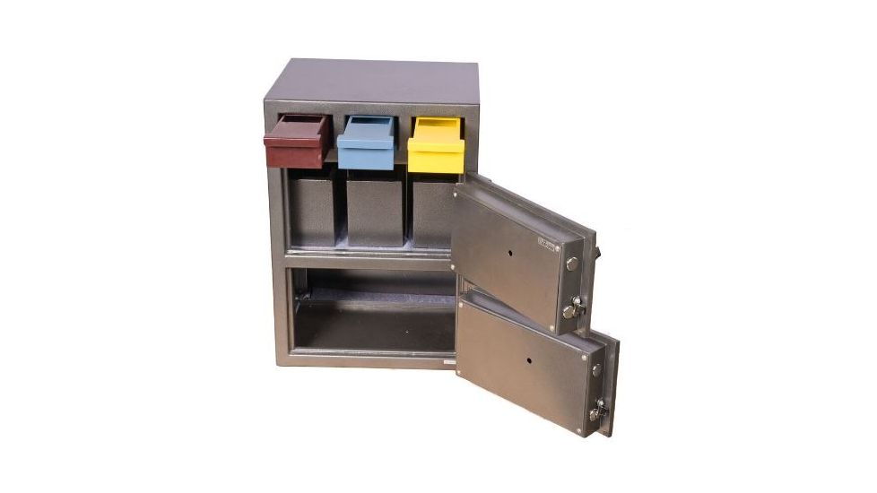 Hollon Safe Hollon 3D-2820MM-KC Triple Drop Depository Safe, Gray, Medium 3D-2820MM-KC