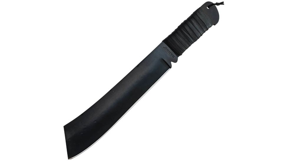 Hollywood Collectibles Rambo IV Machete,18in Black Plain,Black Leather Wrapped Handle HC9298