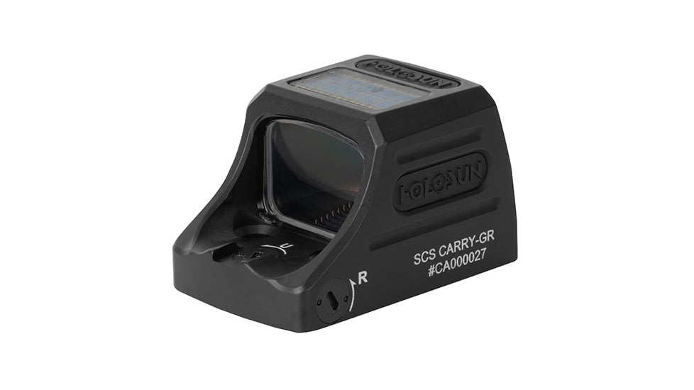 Holosun Carry Solar Charging 1x Green Dot Sight, Multi Reticle, Black, SCS-CARRY-GR