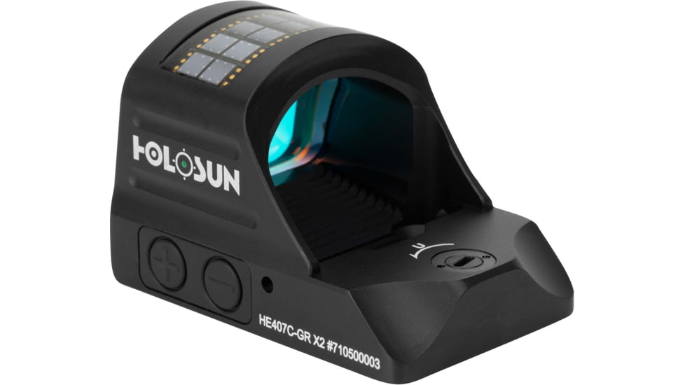 Holosun HE407C-GR-X2 Green Dot Sight, 1x, 2 MOA Dot, Black, HE407C-GR-X2