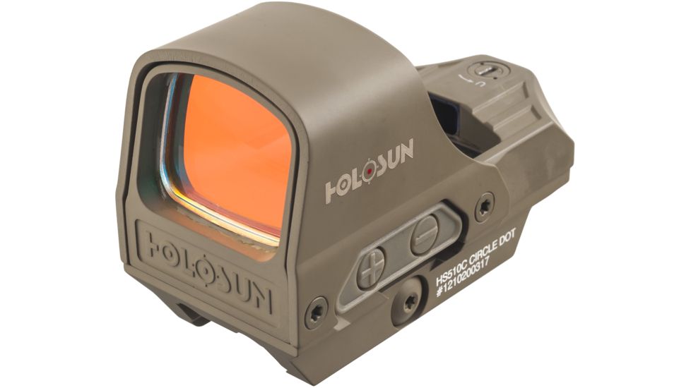 Holosun HS510C 1x Open Reflex Sight, Red 2 MOA dot 65 MOA Circle Reticle, Flat Dark Earth, HS510C-FDE-R